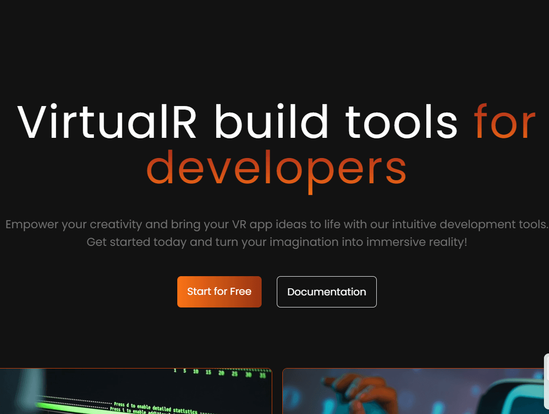 Screenshot of VirtualR Website